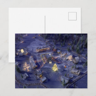 Mountain Village Christmas Postcard