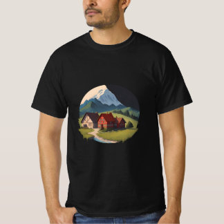Mountain Village Night and view T-Shirt