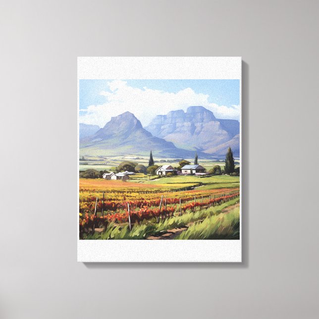 Mountain Vineyard Farmhouse Wall Art Canvas Print (Front)
