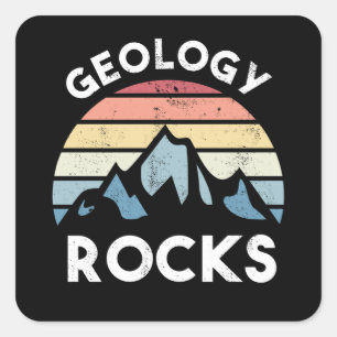 Mountain Vintage Geology Gift Geologist Square Sticker