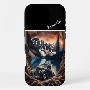Mountain Vista Through Wood iPhone 16 Pro Max Case
