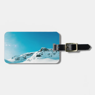 mountain walking luggage tag