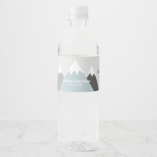 Mountain water bottle label, adventure wrapper label (Front)