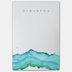Mountain Watercolor   Custom Name Post-it Notes