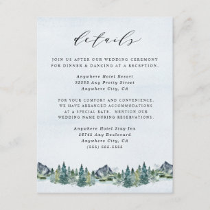 Mountain Watercolor Elegant Rustic Themed Wedding Enclosure Card