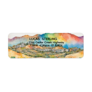 Mountain Watercolor Elegant Rustic Wedding Labels
