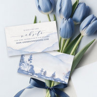 Mountain Watercolor Rustic Blue Wedding