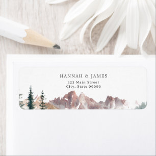 Mountain Watercolor Rustic Outdoor Wedding