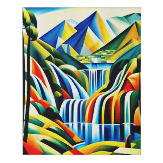 Mountain Waterfall 12 Faux Canvas Print