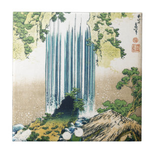 Mountain Waterfall Above Shack Tile