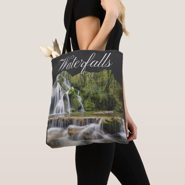  Mountain Waterfall Tote Bag (Close Up)