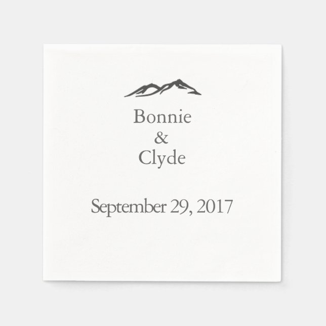 Mountain Wedding Cocktail Napkins (Front)