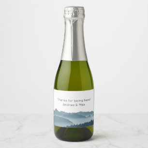 Mountain Wedding Custom Mini Wine Sparkling Wine Label