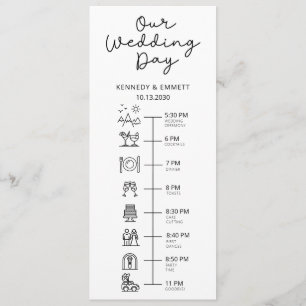 Mountain Wedding Day Timeline Flat Program Programme