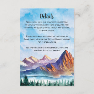 Mountain Wedding Enclosure Card