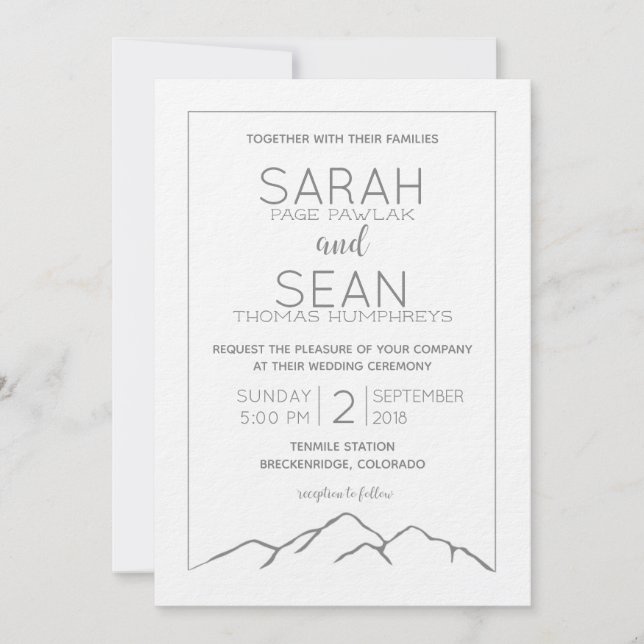 Mountain Wedding Invitation (Front)