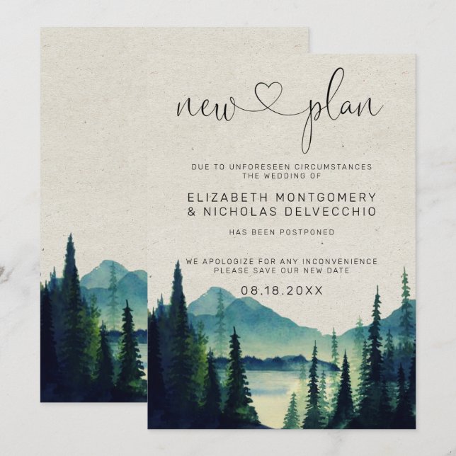 Mountain Wedding | Postponed Wedding Announcement (Front/Back)