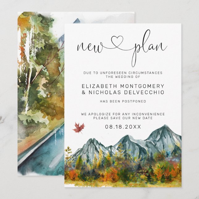 Mountain Wedding | Postponed Wedding Announcement (Front/Back)
