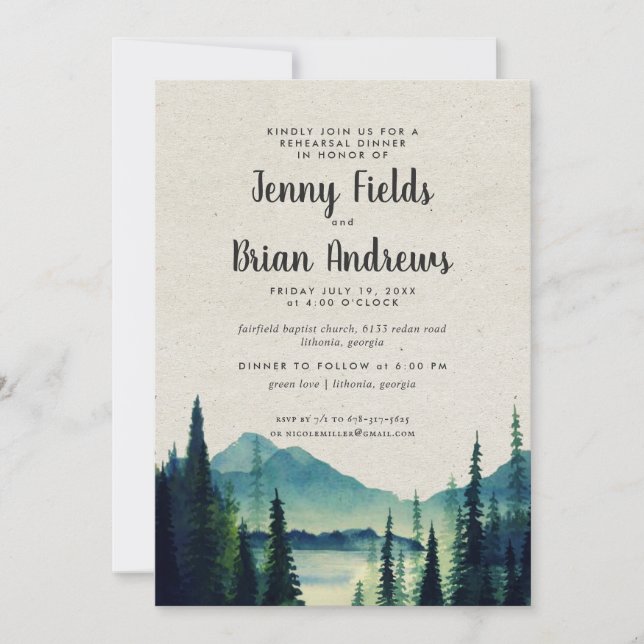 Mountain Wedding Rehearsal Dinner (Front)