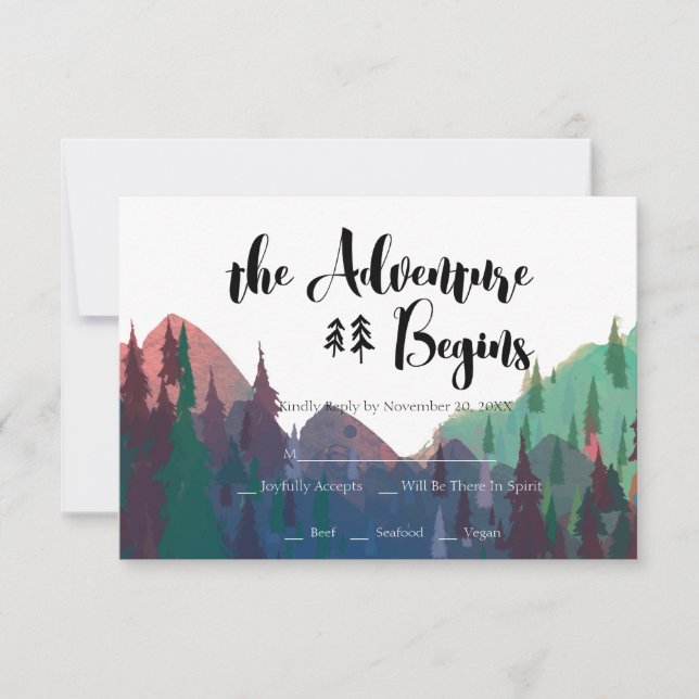 Mountain Wedding RSVP Card (Front)