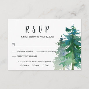 Mountain Wedding RSVP Card with Dinner Choice