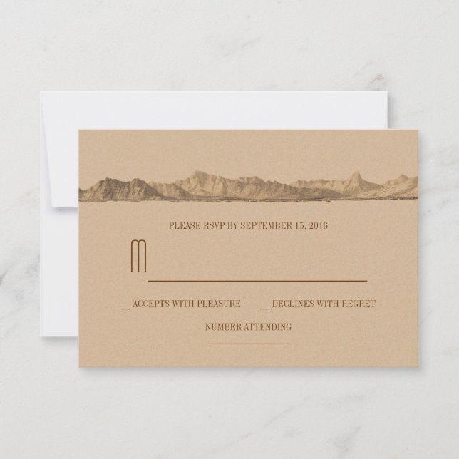 Mountain wedding RSVP cards (Front)