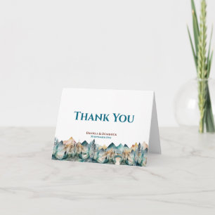 Mountain Wedding Thank You Card with Photo