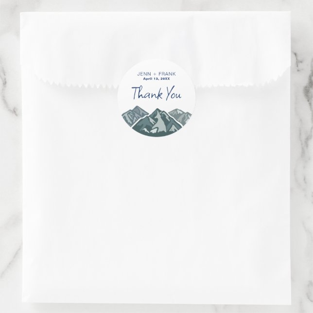 Mountain Wedding Thank You Favour Label (Bag)