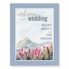 Mountain Wedding Watercolor Welcome Easel