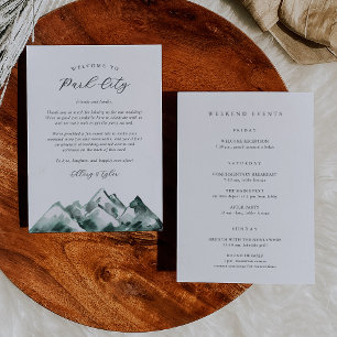 Mountain Wedding Welcome Letter & Itinerary Card