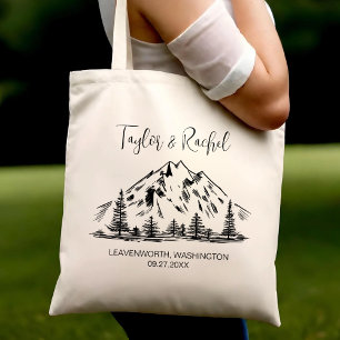 Mountain Wedding Welcome Wedding Guest Customise Tote Bag