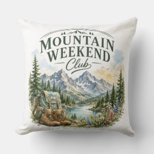Mountain Weekend Club Hiking Adventure Wilderness Cushion