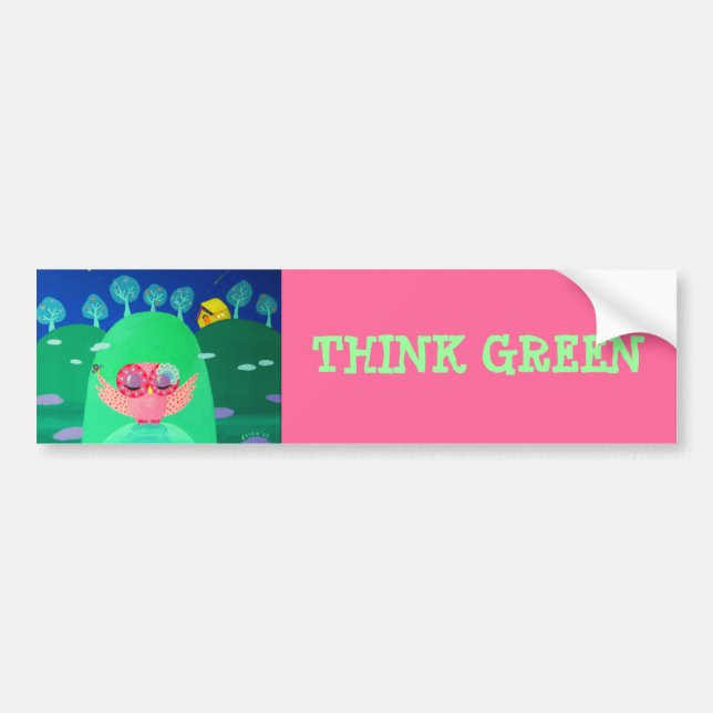 Mountain Whispers - Think Green Bumper Sticker (Front)