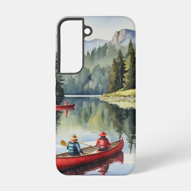 Mountain Wilderness Red Canoe Lake  Samsung Galaxy S22 Case (Back)