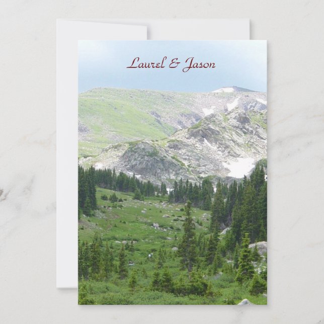 Mountain Wilderness Wedding Invitation (Front)