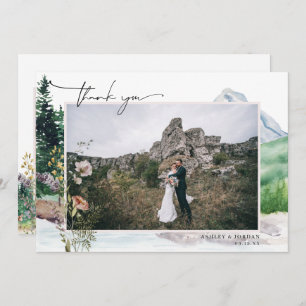 Mountain Wildflower Boho   Wedding Photo Thank You