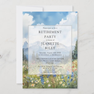 Mountain Wildflower Floral Meadow Retirement Party Invitation