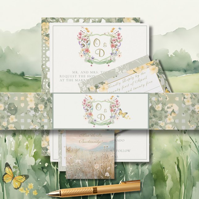 Mountain Wildflower Garden Invitation Belly Band (Creator Uploaded)