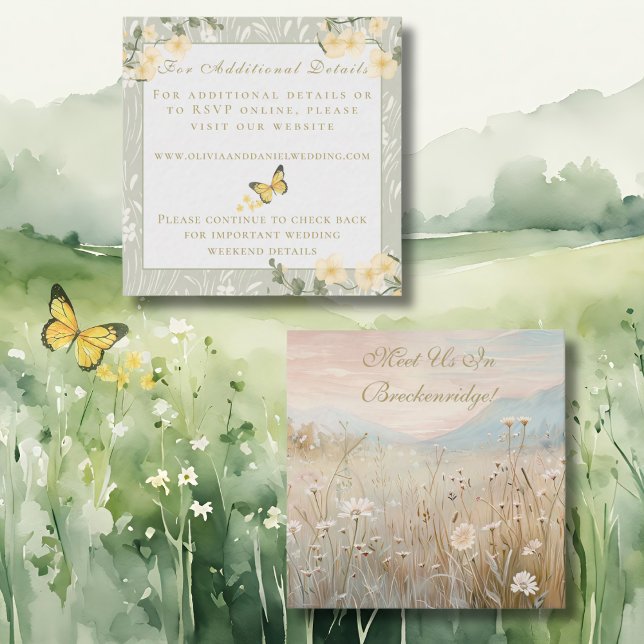 Mountain Wildflower Garden Wedding Details Card (Creator Uploaded)