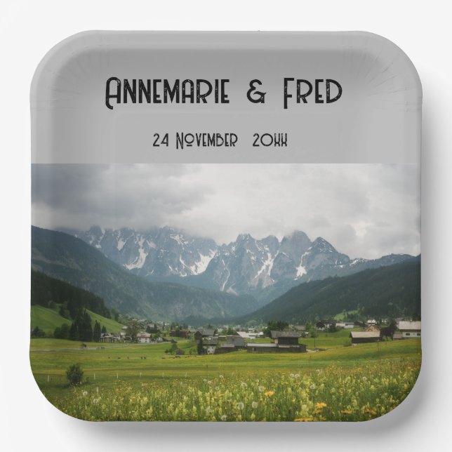 Mountain Wildflower Outdoors Paper Plate (Front)