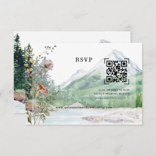 Mountain Wildflower   QR Code Wedding RSVP