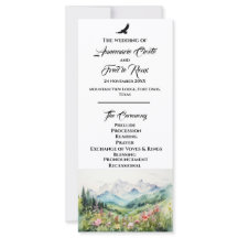 Mountain & Wildflower Wedding Ceremony Program