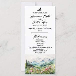 Mountain & Wildflower Wedding Ceremony Program