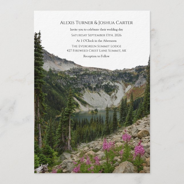 Mountain Wildflower Wedding Invitation (Front)