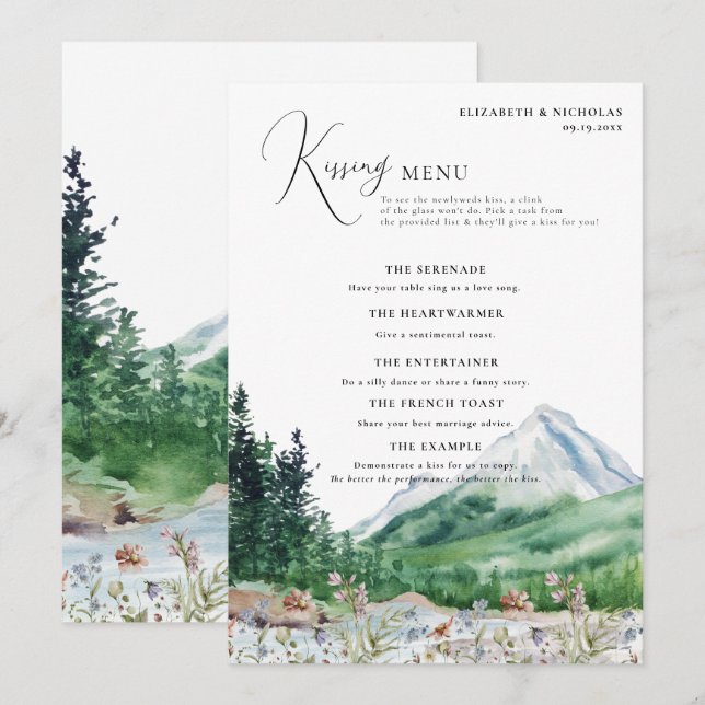 Mountain Wildflower | Wedding Kissing Game (Front/Back)