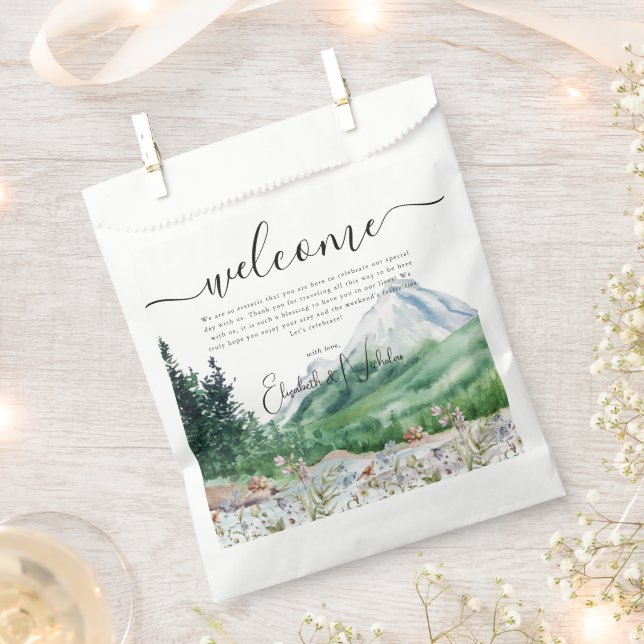 Mountain Wildflower | Wedding Welcome Favour Bags (Clipped)