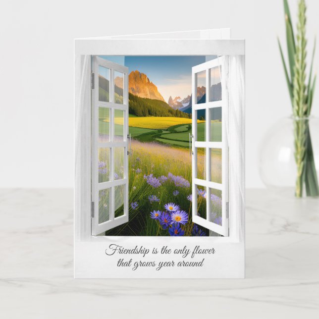 Mountain Wildflower Window for Birthday Card (Front)