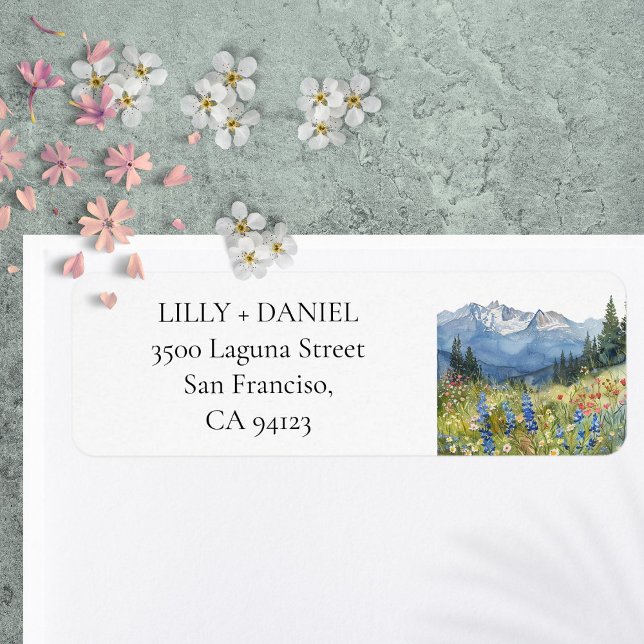 Mountain Wildflowers Floral Return Address (Mountain Wildflowers Floral Return Address Label)