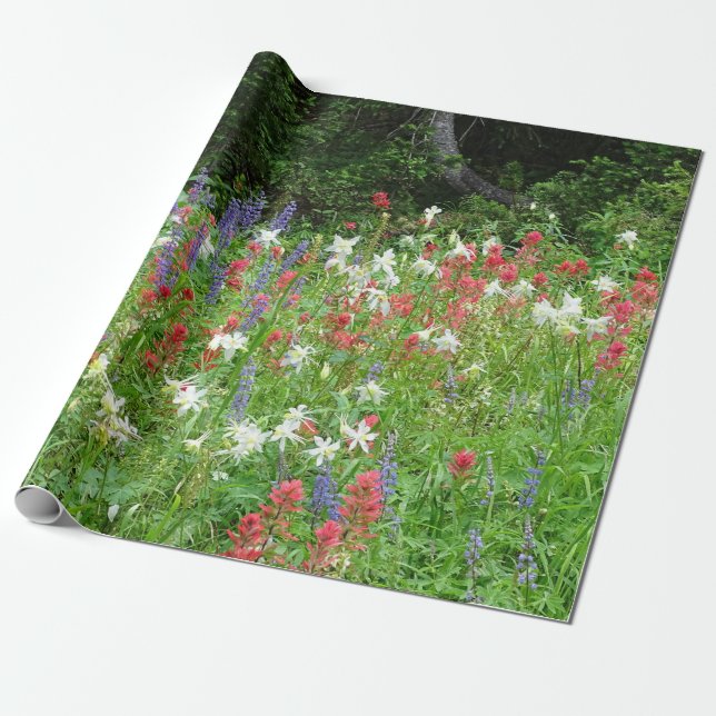 Mountain Wildflowers in July Wrapping Paper (Unrolled)