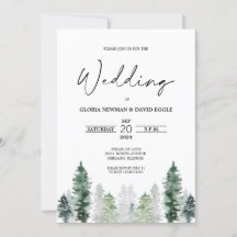 Mountain Winter Elegant Wedding Invitation